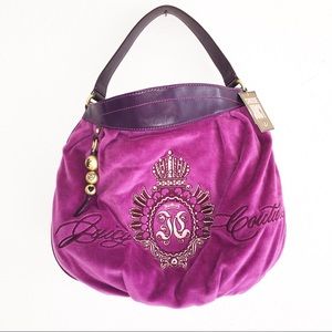 🔻 Juicy Couture XL Velvet Purple Hobo Handbag